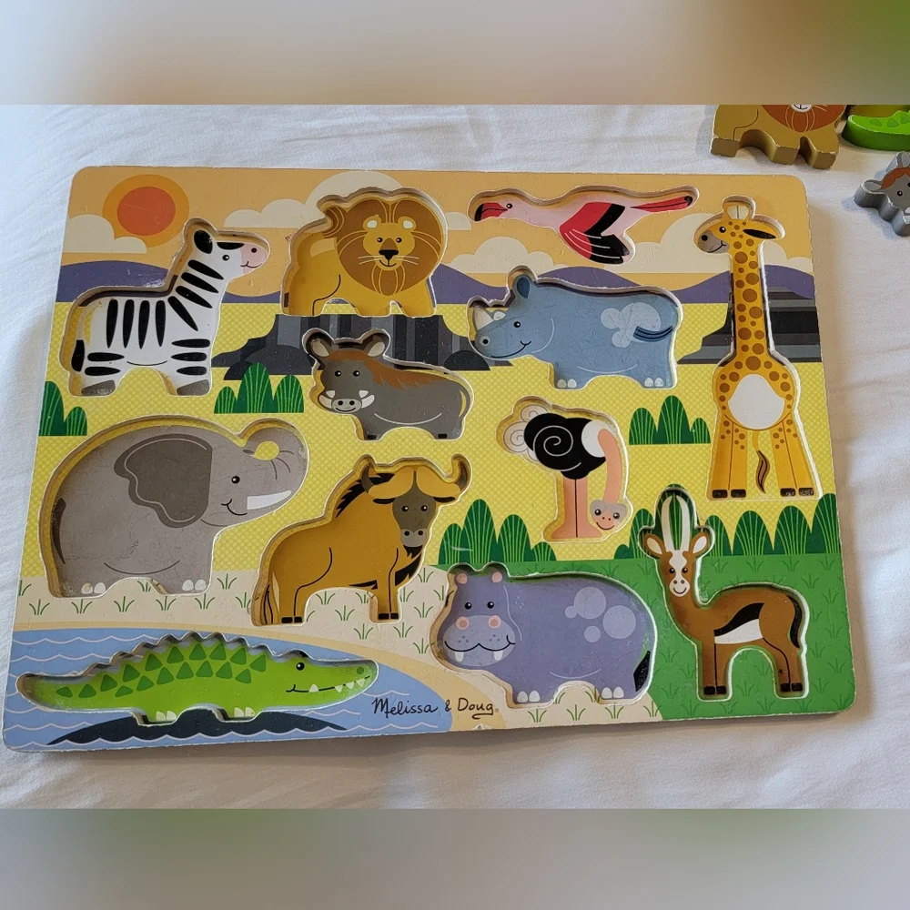 Melissa & Doug Safari Animal Puzzle, Jumbo Puzzle, 12 Animals